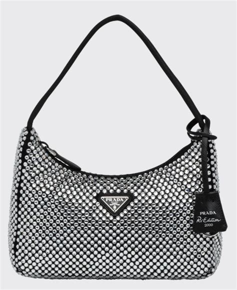 prada rhinestone shoulder bag|Prada raffia bag dupe.